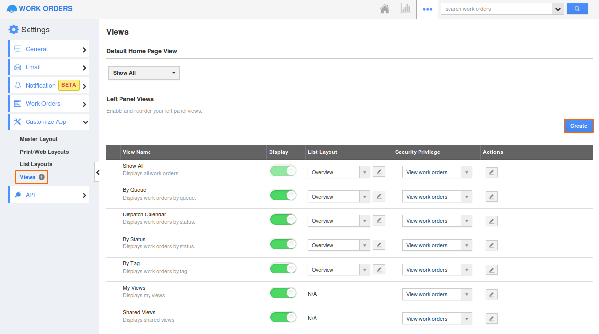 Create View Create View